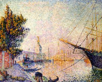 (image for) Handmade oil painting Copy paintings of famous artists Paul Signac paintings, The Dogana - Click Image to Close